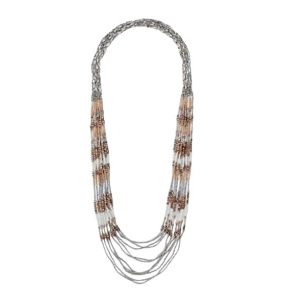 Stella & Dot Mesa Necklace - silver, gold, rose gold, and white - Picture 2 of 7